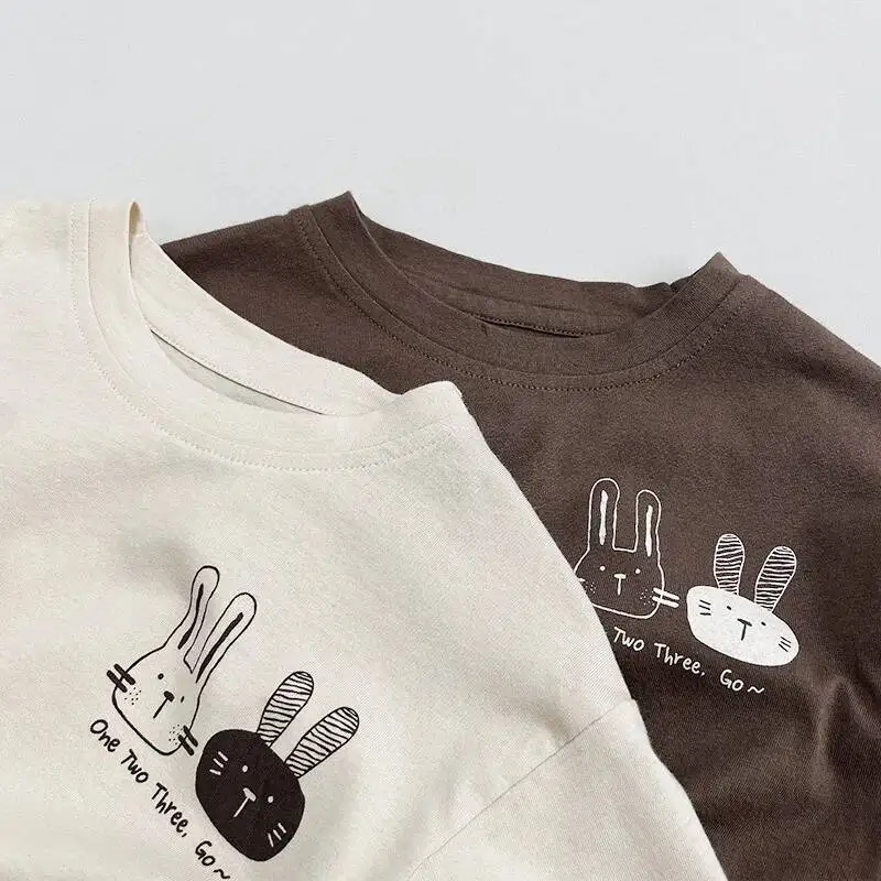 Sommer Kinder T-Shirts 1-8y Jungen Mädchen Baumwolle Druck Cartoon Kurzarm T-Shirts Tops T-Shirts Kleinkind tragen T-Shirt Kinder Kleidung – Detail 8