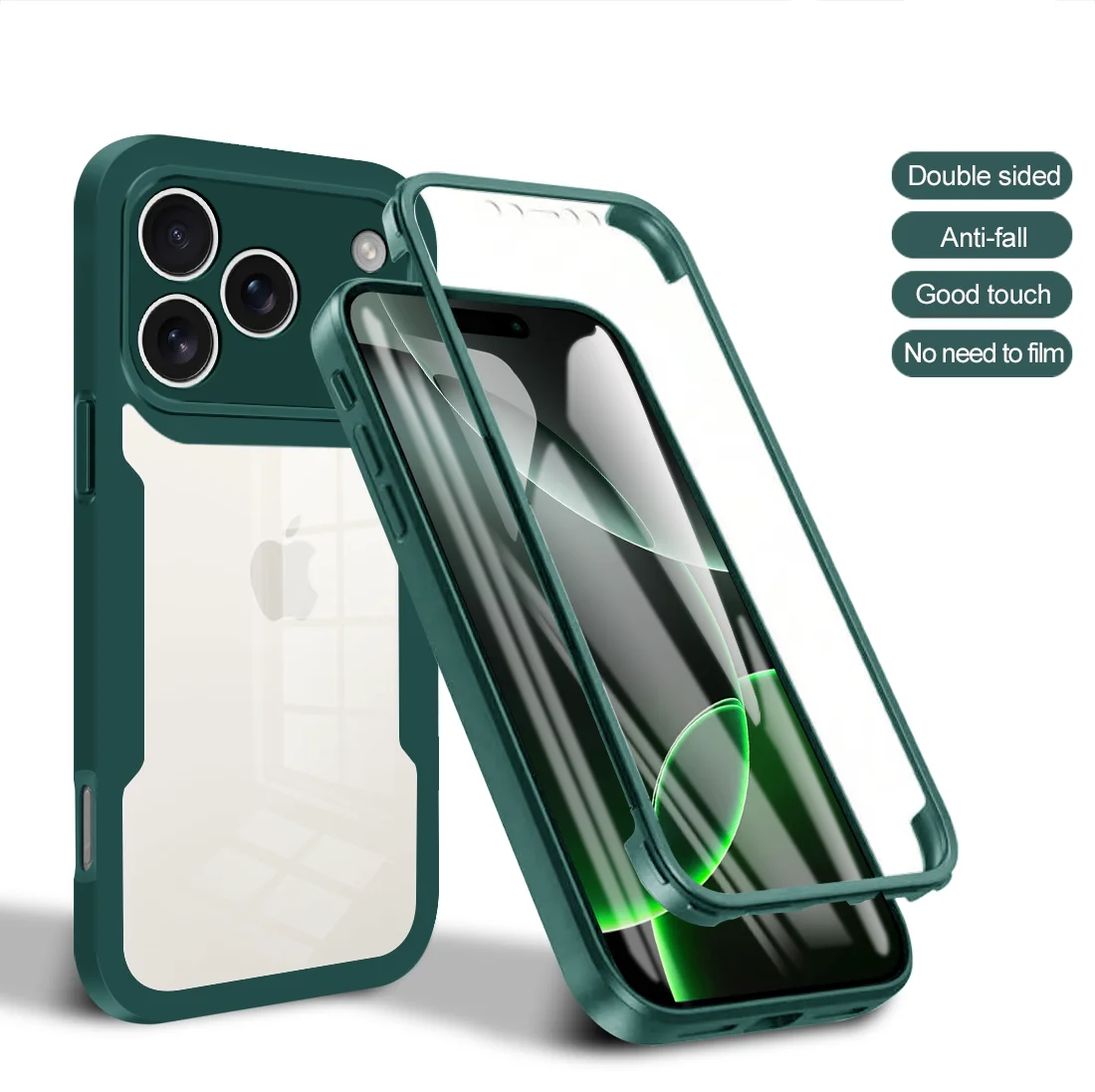 360 Double-Sided Full Protection Clear Phone Case with Screen Protector