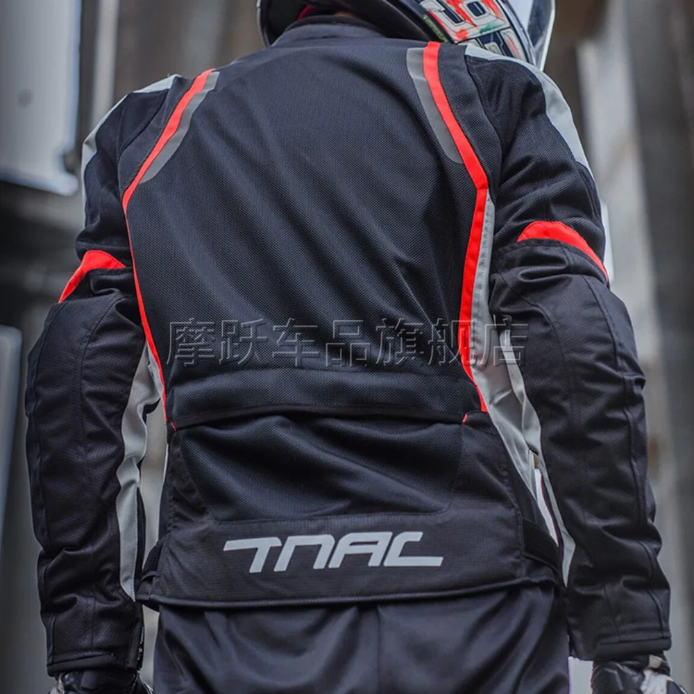 TNAC Ce Certified Protective Gear Motorcycle Riding Protective Jacket Breathable Reflective Motorcycle Jacket Size M