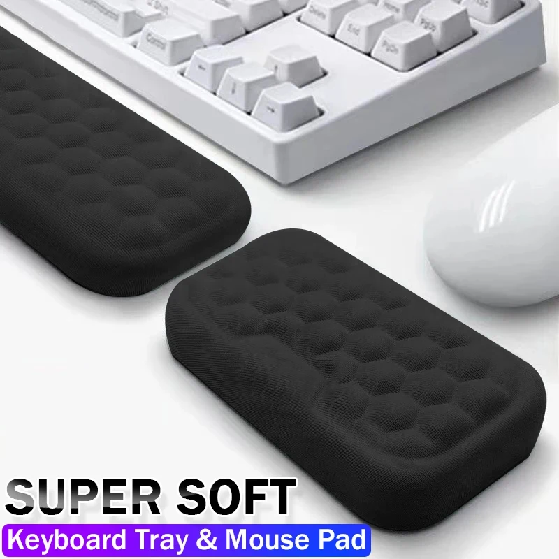 Wrist Mouse & Keyboard Protection Rest Pad Massage Texture For PC Laptop Gaming Office Keyboard Mouse Stand Memory Cotton Rest mouse pad wrist pad