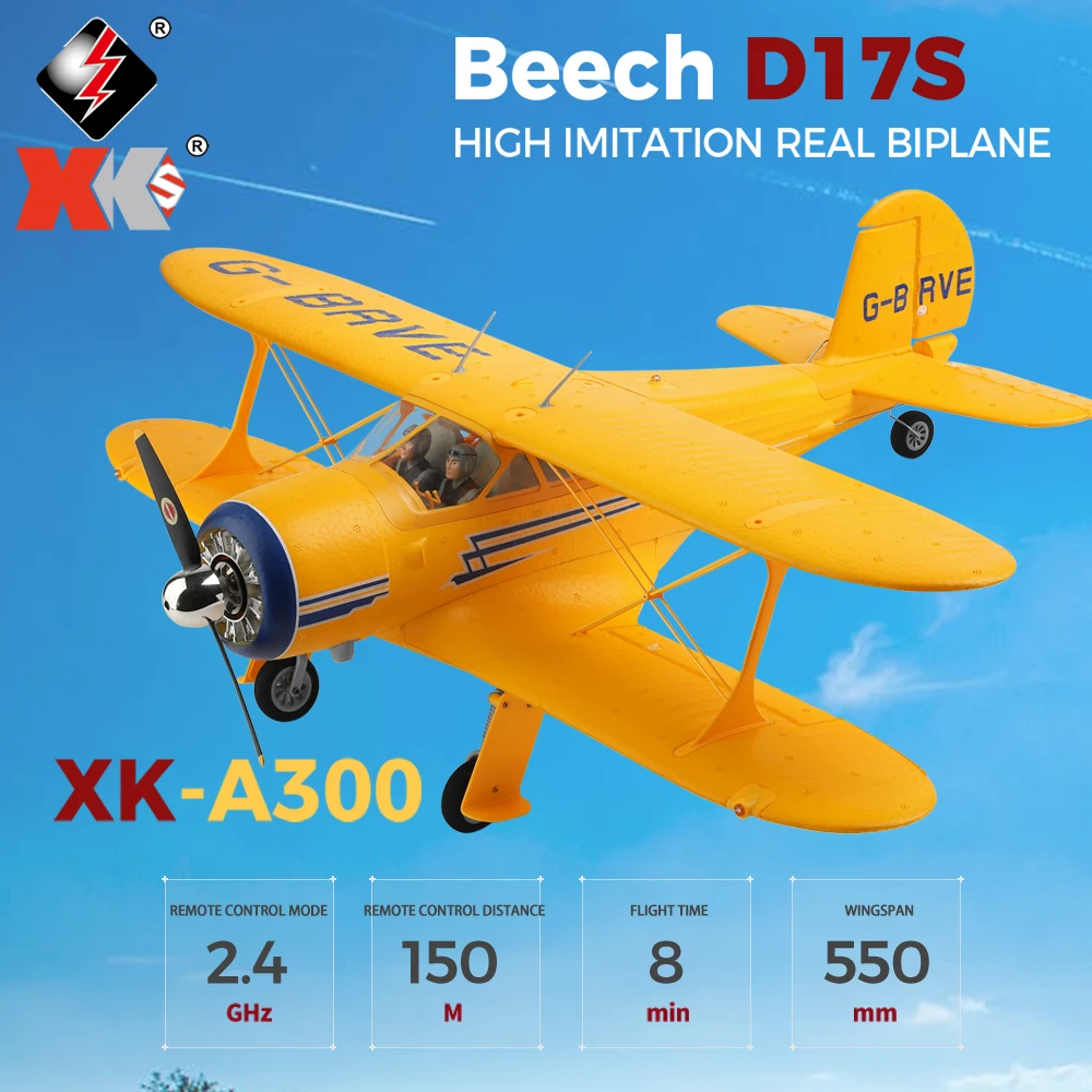 Новинка 2024, модель самолета Wltoys XKS A300 RC, бук, модель D17S 3D/6G, модель 2,4 ГГц, GPS, бисамолет, большой боец, игрушки, подарок, бесщеточный