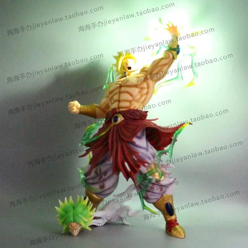 In Stock Anime Figures Dragon Ball Z Broly Action Figure With Led Light Dbz Super Saiyan Pvc Statue Gift Model Doll Surprise Toy