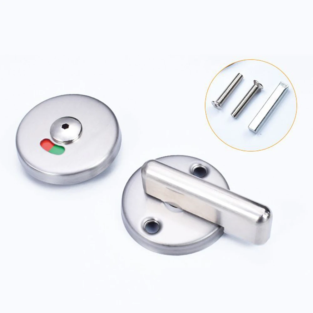 

WC Toilet Indicator Door Lock 1PCS Accessories Privacy Round Flat Stack Stainless Steel For Bulkhead Door For Partition Door