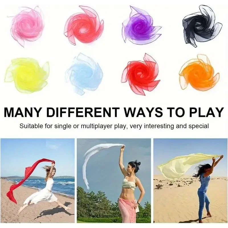 10pcs Vibrant Square Acrobatic Scarves-Perfect For Gymnastics & Performance Props