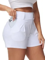 Women's Summer Shorts Casual Joker Gym Yoga Loose Breathable Quick Drying with Pockets for Mobile Phone Running High Waist Short - Image 2