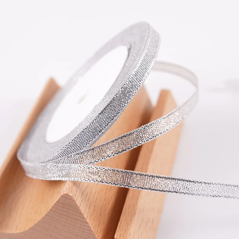 22m 6mm Colorful Glitter Metallic Ribbon for Festive Wrapping & DIY Crafts