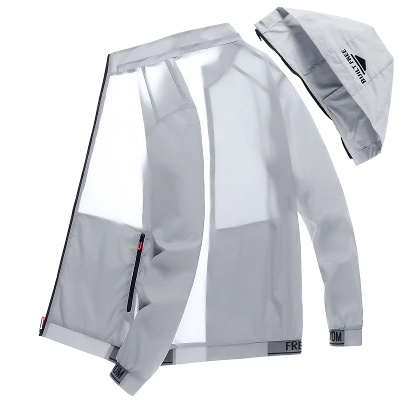 Outdoor Jackets Cooling Jackets Summer detachable hooded sun protection suit cool and breathable sports windbreaker outdoor skin suit fishing sun protect