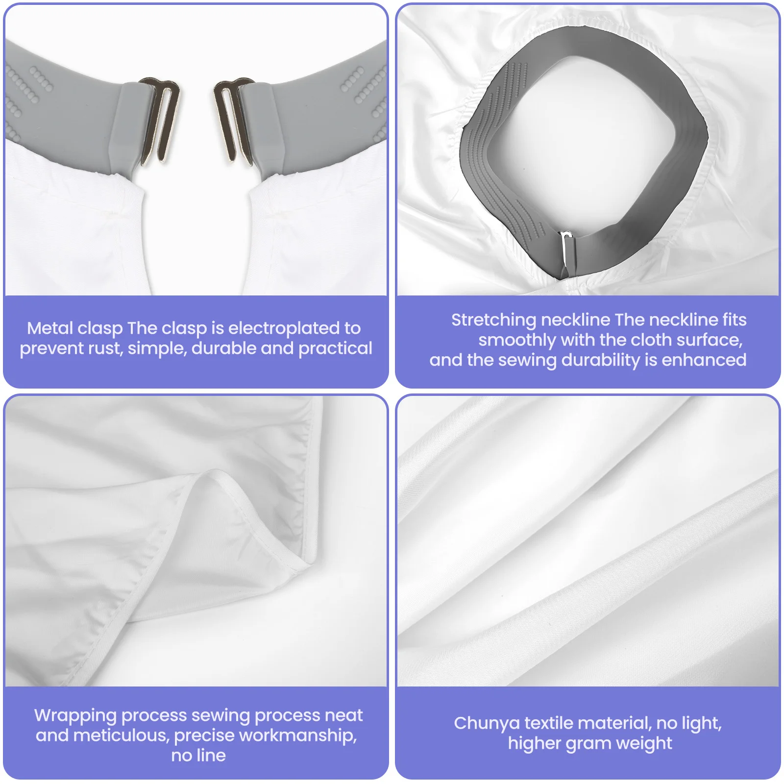 FnLune black white Silicone Scarf Antistatic Hairdresser Apron Cutting Cape Hair Salon Gown Apron Shop Barber Apron Accessories 3