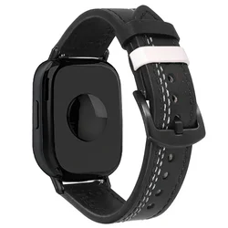 Premium Leather Loop Strap for Smartwatch - 22mm Replacement Wristband Bracelet Accessory (12 black and white)