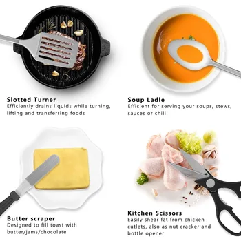 Portable Camping Kitchen Utensil Set, 27-Piece Stainless Steel Outdoor Cooking and Grilling Utensil Organizer 3