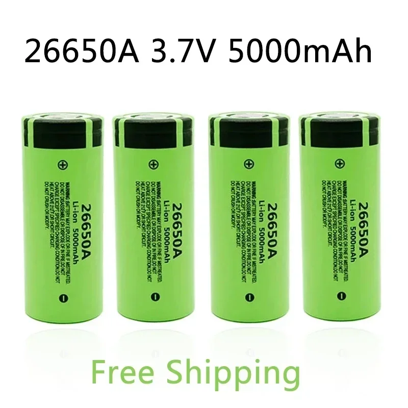

2021 26650A 3.7V 5000mAh battery high capacity rechargeable battery 26650 20A power battery lithium ion for toy flashlight