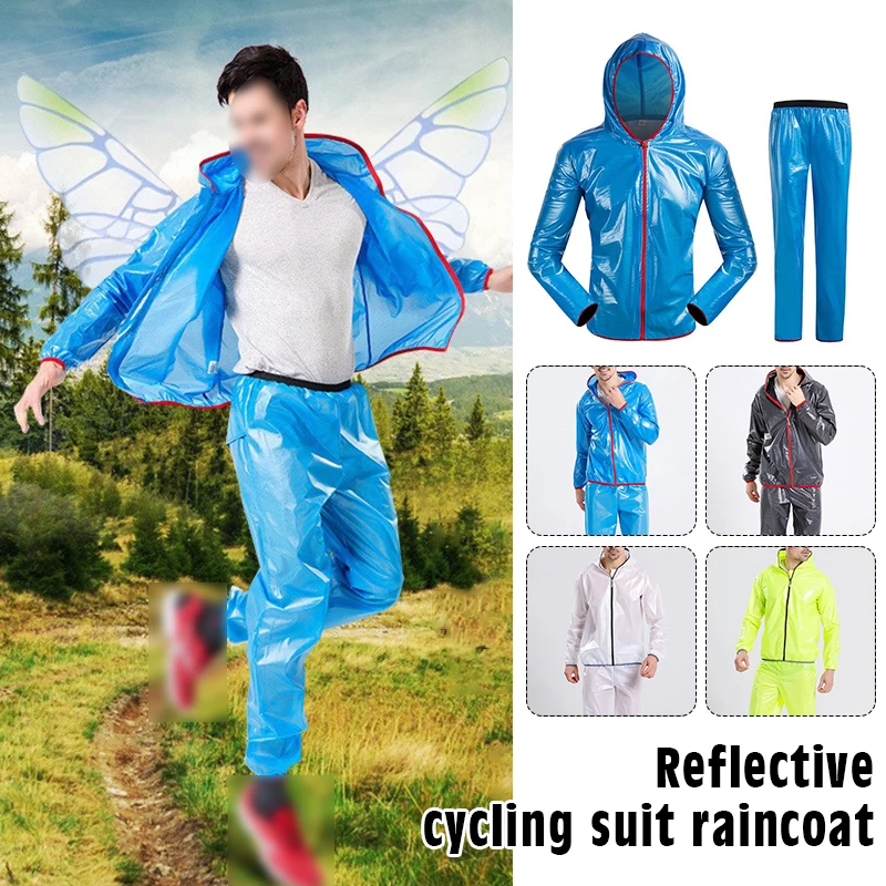 Bike Cycling Jacket Sets Men Women Waterproof Windproof Raincoat Reflective Jersey Pants Suit Bicycle Clothing Chubasquero