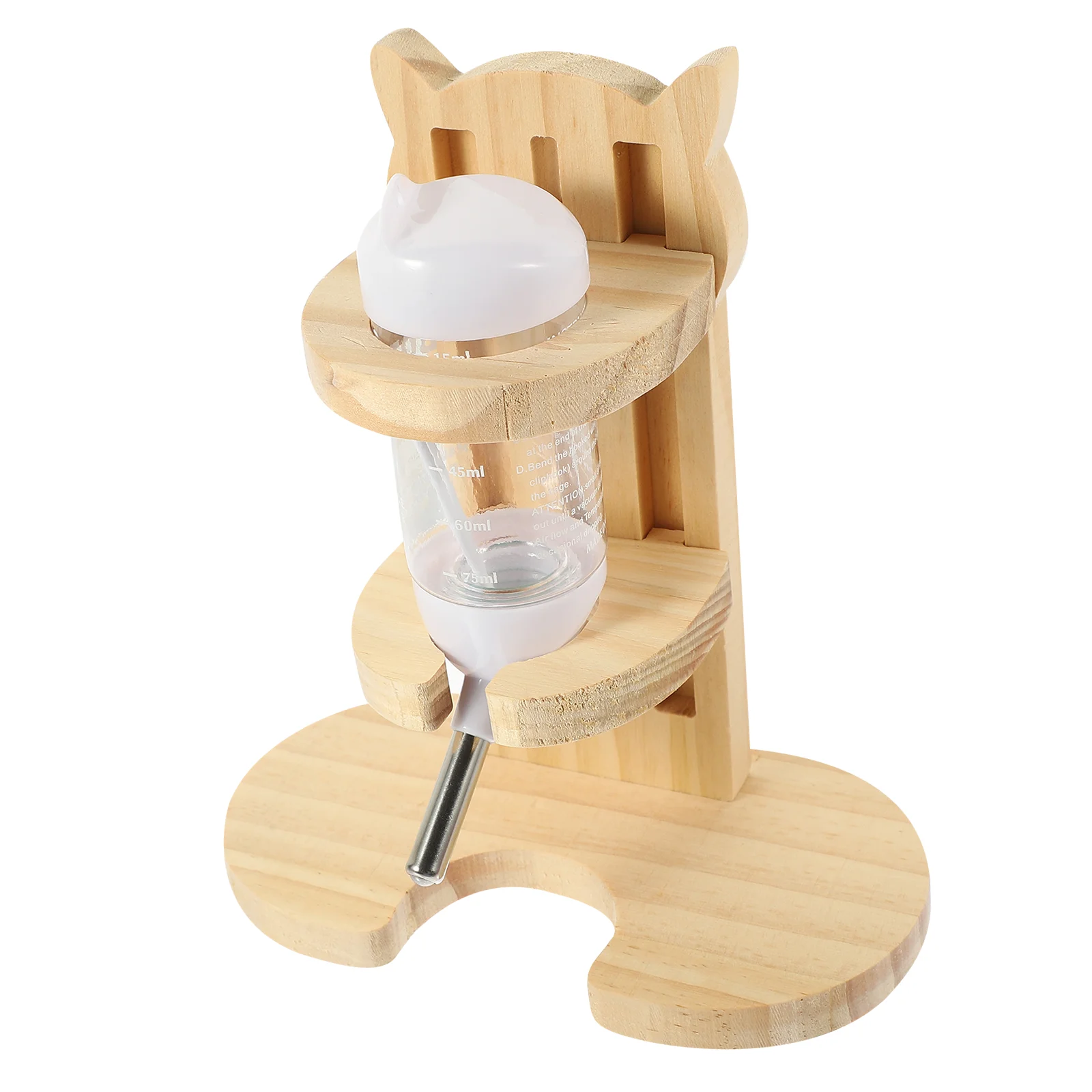 Leakage Proof Hamster Water Bottle With Stand Natural Wood Pet Drinking Bottle Cage Dispenser Small Animals Feeding Supplies hamster water feeder small animal water bottle pet drinking bottle