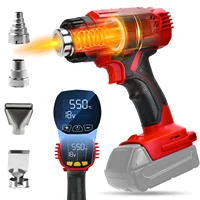 400W Cordless Heat Gun 50℃-550℃ Variable Temperature with LCD Digital Display Hot Air Gun for Milwaukee 18V Battery (No Battery) 1