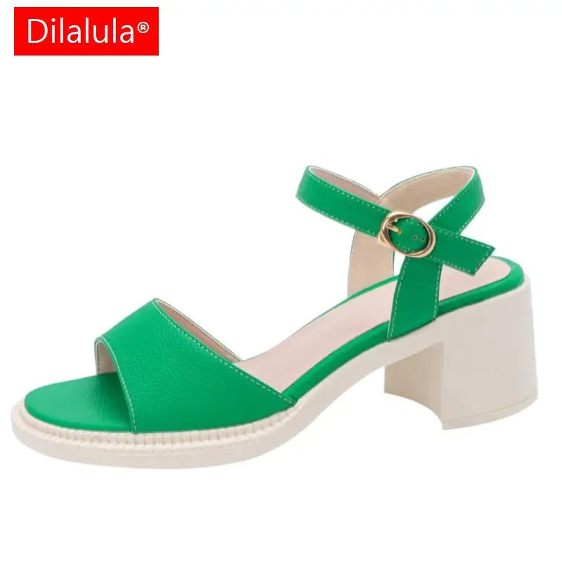 

Dilalula New Arrival Women Sandals Fashion Concise Pumps Party Wedding Office Ladies Casual Thick High Heels Summer Shoes Woman