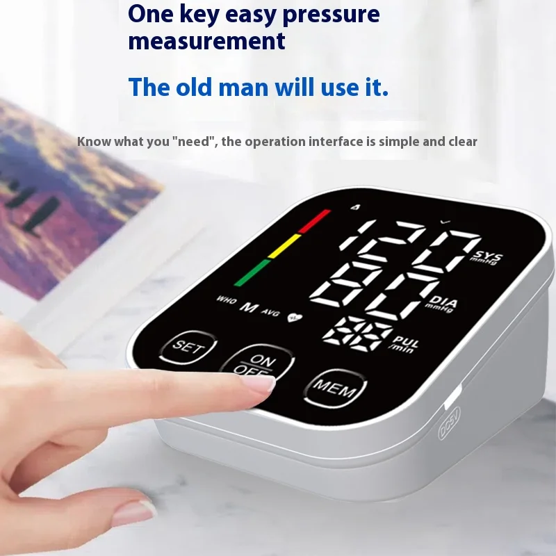 AIQUE Rechargeable Blood Pressure Monitor LED Upper Arm Automatic BP Sphygmomanometer Pressure Meter Tonometer Arrhythmia blood pressure monitor blood pressure meter