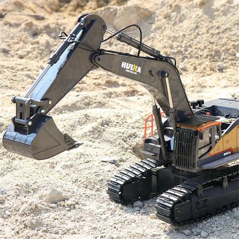 1:14 Huina 1592 22channels Excavator Truck Children's Gift And Toys Alloy Metal Vehicle Model Engineering Remote Control Rc Car 4