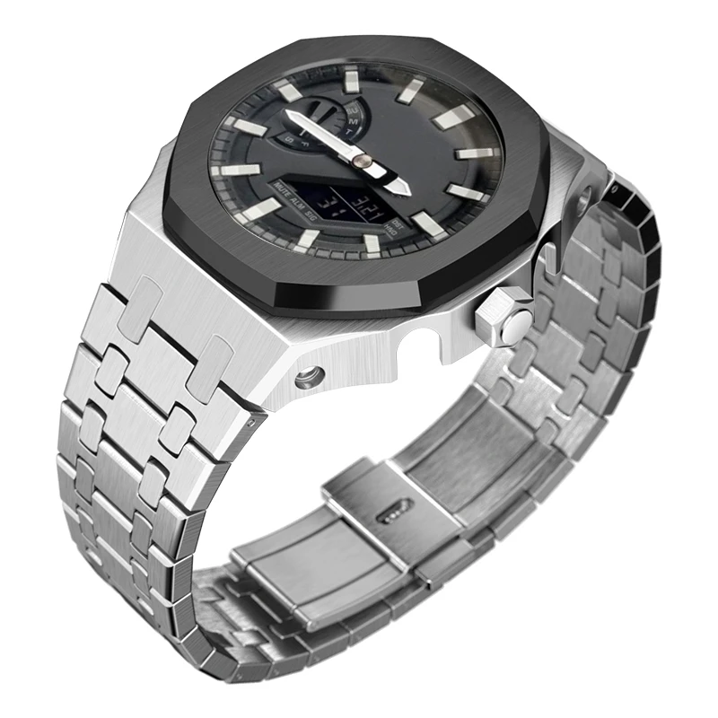 New Gen5 Casioak Stainless Steel Case for GA2100 Mod Kits Modification Kit Metal Bezel Rubber Band for GA2110 GAB2100