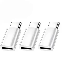 Fast Charging USB - C to Lightning Adapter and Data Transfer Converter (White 3pcs)