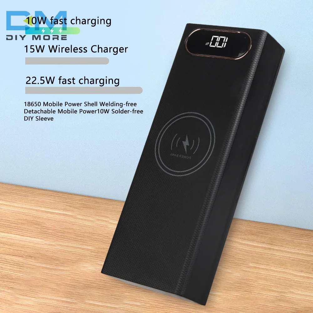 20-Section Detachable Mobile Power Case with 22.5W Fast Charging and Wireless Charging Capability