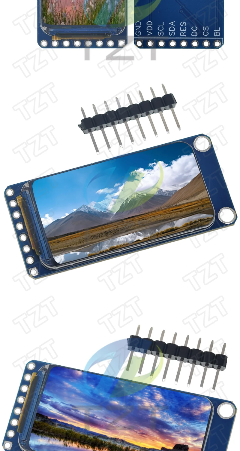 TZT 1,47" 1,47 Zoll 172x320 SPI Vollfarb-TFT-HD-IPS-Bildschirm LCD-LED-Anzeigemodul 172*320 ST7789 Controller 3,3V SPI-Schnittstelle – Detail 5
