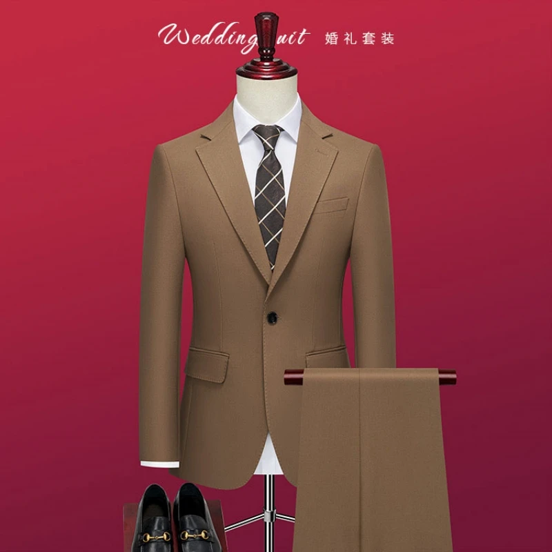 

2023 High Sense Wedding Suit (suit + Vest + Trousers) Men's Fashion Business Handsome Trend Banquet Wedding 3/2 Piece Set M-4XL