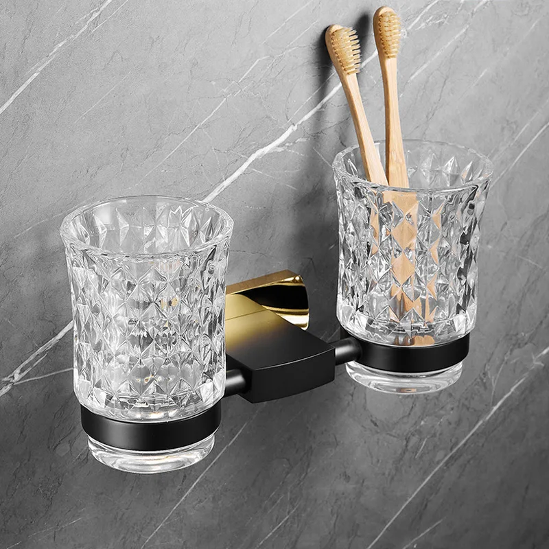  Vaso para cepillo de dientes, 2 vasos de cristal para cepillo  de dientes, soporte para cepillo de dientes montado en la pared, vaso de  enjuague bucal para accesorios de baño (esmerilado) 