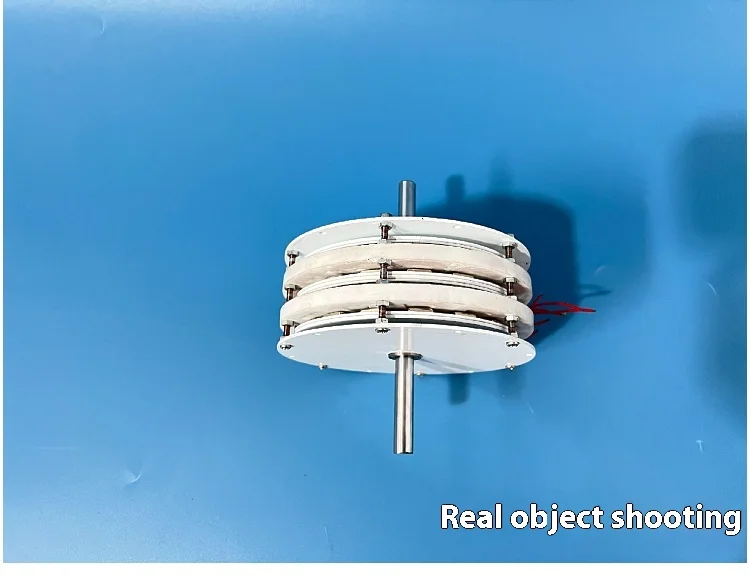 Double-layer stacked 300W * 2 permanent disk coreless generator with high effici