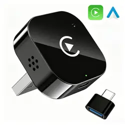 Mini Wireless CarPlay Adapter with Low Latency - Plug - and - Play Convenience (Black)