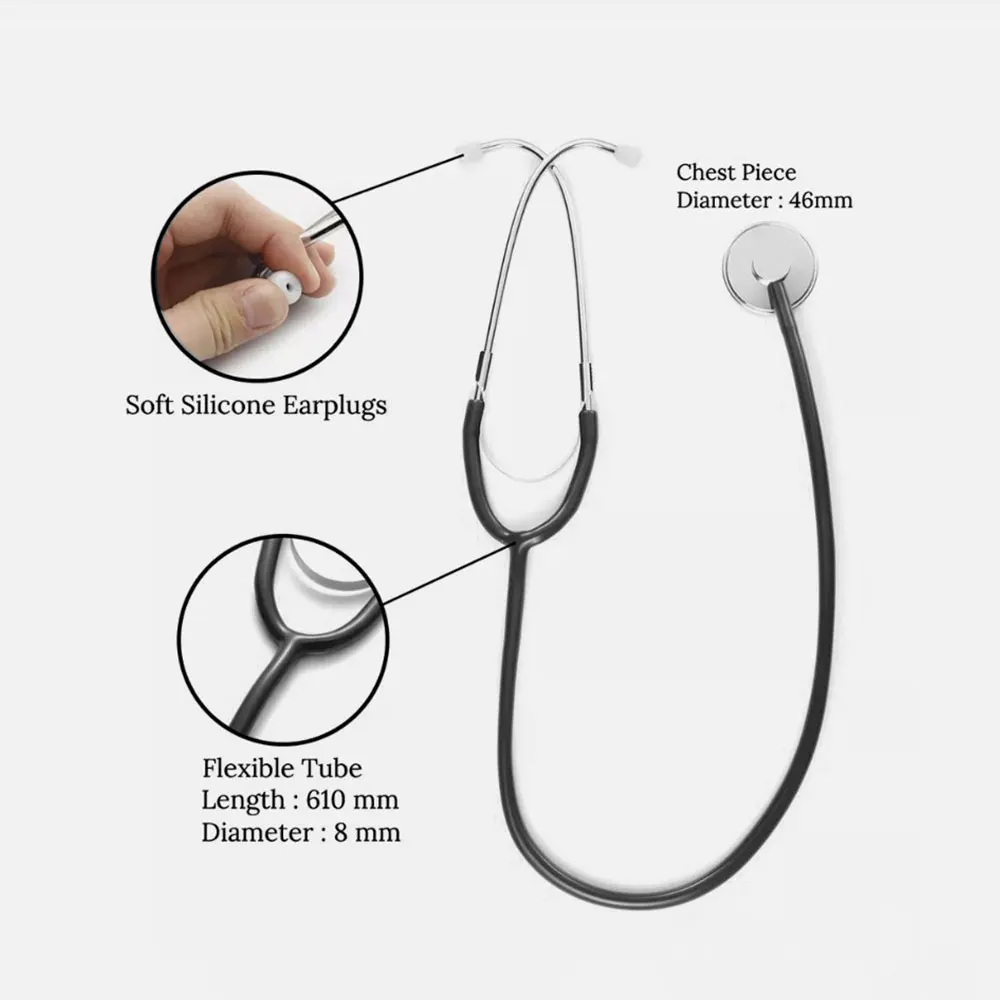 Portable Single Head Stethoscope Professional Cardiology Stethoscope Doctor Medical Equipment Student Vet Nurse Medical Device