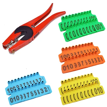 1-100 Cattle Ear Tags Livestock Cattle Marker Applicator Animal Identification Ear Tags for Sheep Calf Cows Ear Tag Pliers 1