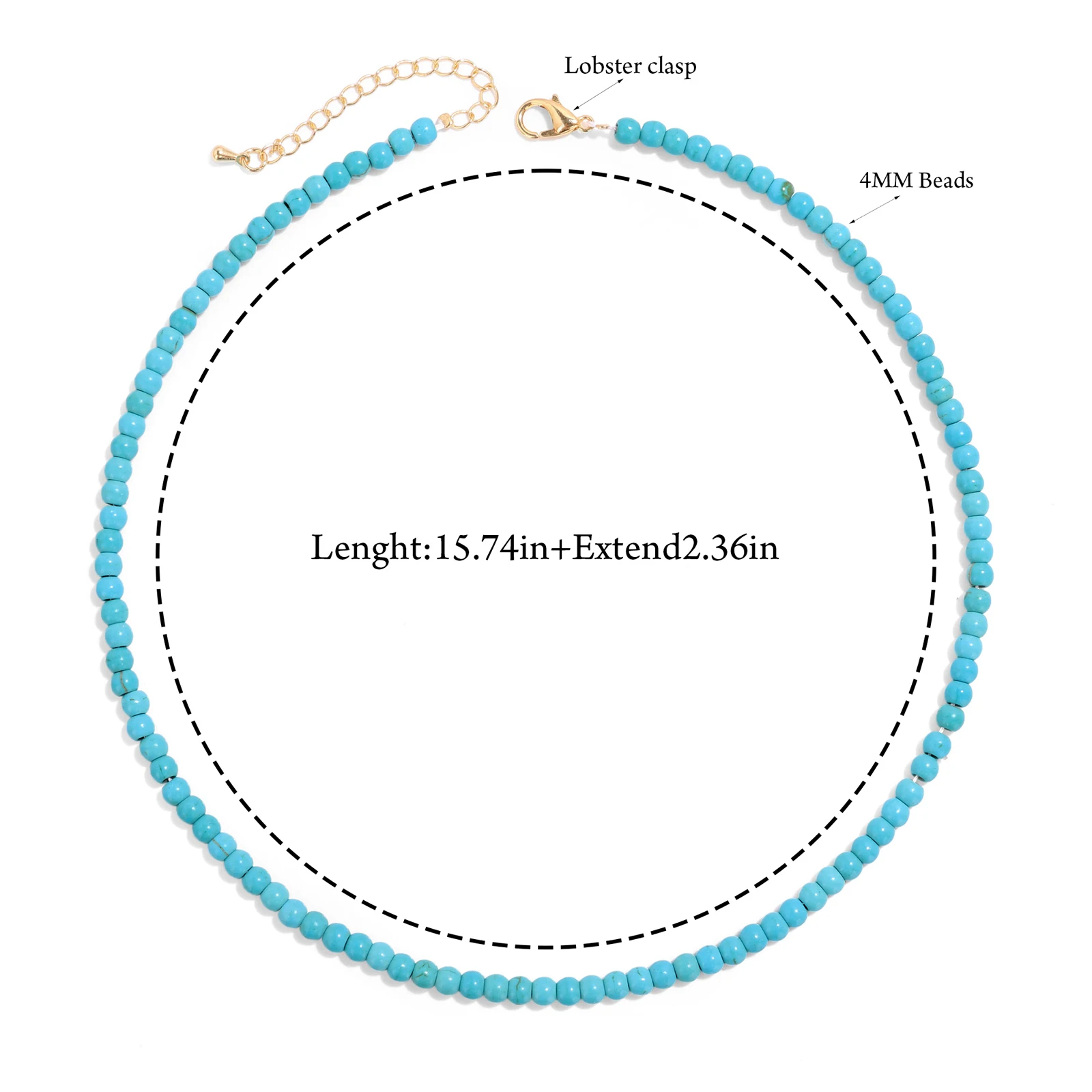 Mode Natürliche Amethyst Halsketten Für Frauen Stein 4mm Perlen Halskette Minimalistischen Lila Quarz Choker Schmuck Weiblich Männlich Geschenk – Detail 15