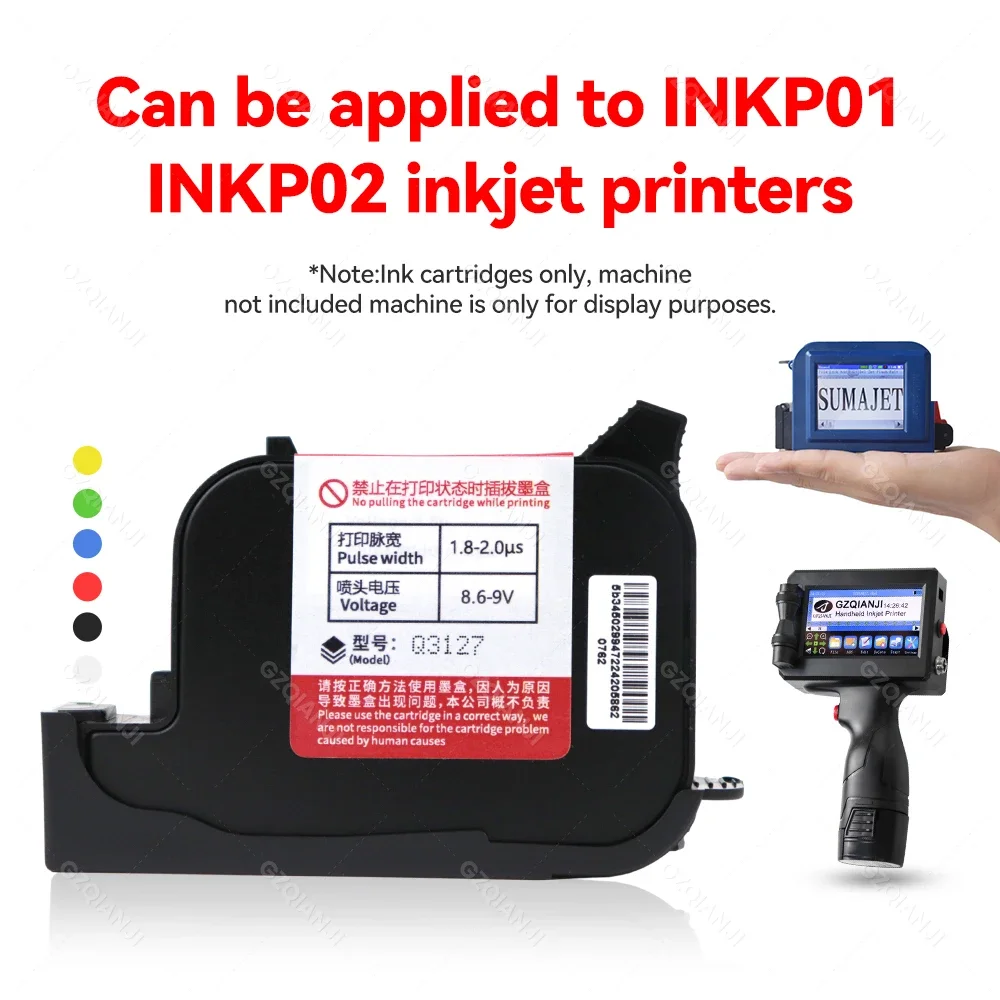 Thermal Inkjet Printer Cartridge Thermal Inkjet Printer Cartridge 6 Colors Refillable ink Compatible With Handheld/Desktop Inkjet Printers Fast Dry Replacement