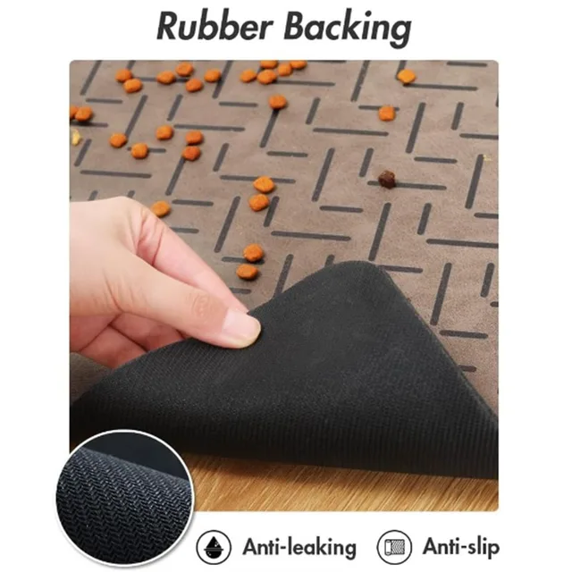 Absorbent Pet Feeding Mat Waterproof Quick Dry Placemat for Dog Cat Food Water Bowls with Non-Slip Rubber Backing 2