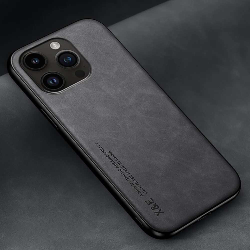 Luxury Genuine Leather Magnetic Phone Case - Premium Cover