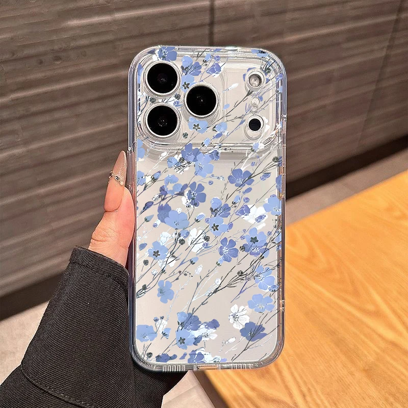 Trendy Floral Silicone Clear Phone Case with Flower Design