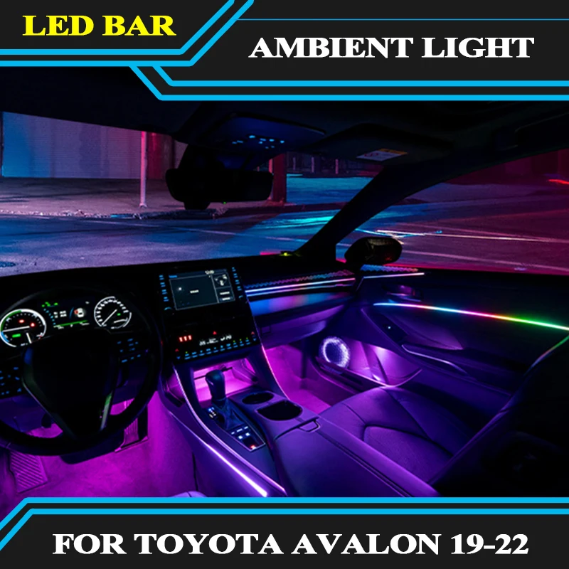 

Replace Car LED Ambient Light for Toyota AVALON 2019 2020 2021 Symphony Mold Board 64 Colors Decorate Lamp Button/APP Control
