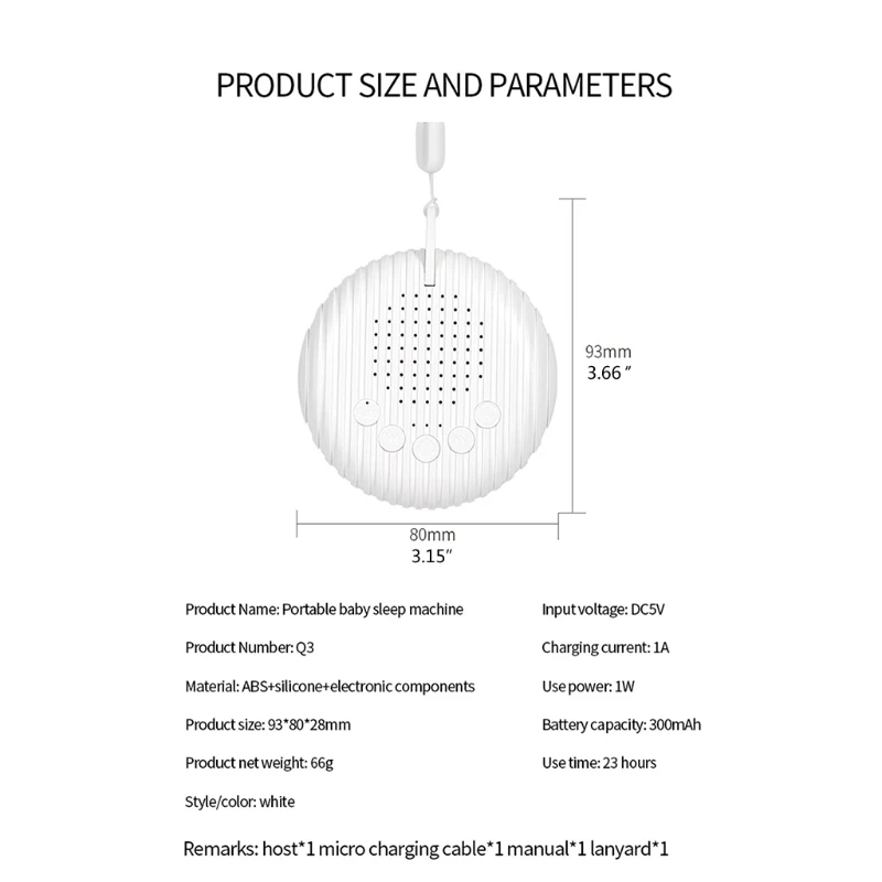 White Noise Machine with 10 Natural Sounds Timed Shutdown Baby Care Sleeping Aid Therapy Device Relaxing Soothing Night GXMB white noise machine sleep aid device