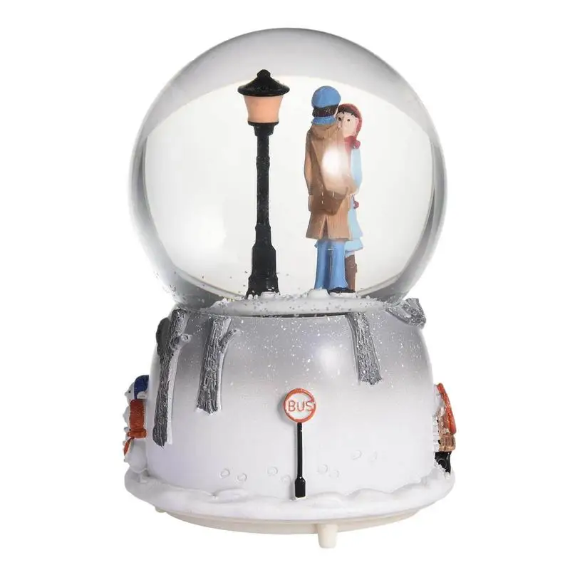 

Automatic Spray Snowflake Sky City Crystal Ball Music Box Romantic Couple Valentine's Day Gift Drifting Snow Decor Decorations