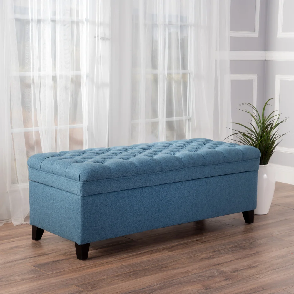 

50-inches Classic Ottoman with Storage Entryway Storage Ottoman Bench with Storage Footstool Multipurpose Foot Rest Sofa Stool