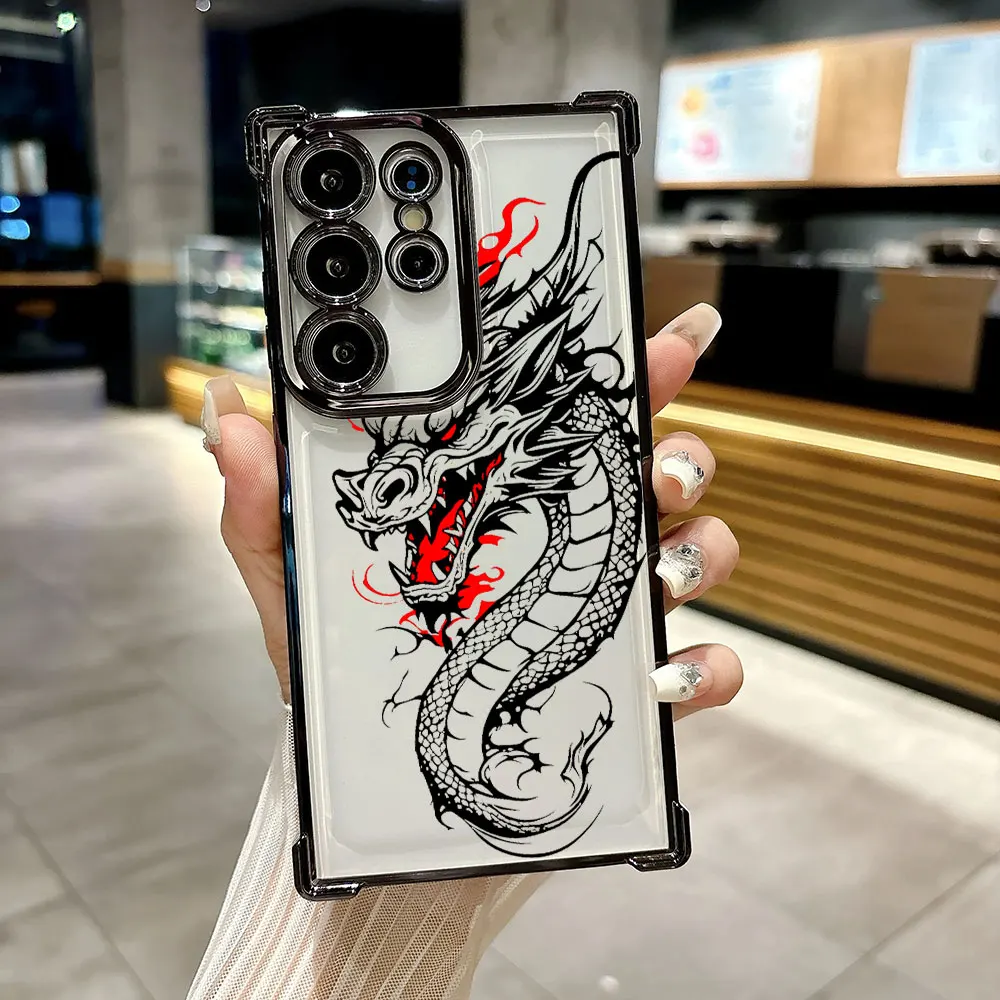 Stylish Dragon Tattoo Art Clear Phone Case