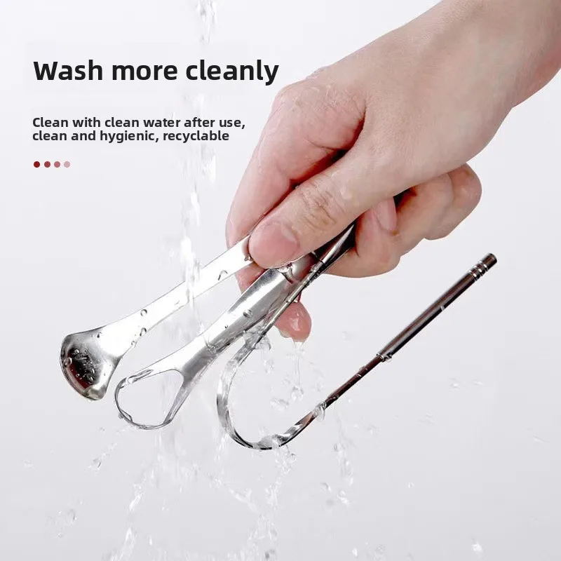 Stainless Steel Tongue Scraper for Oral Hygiene and Bad Breath Removal