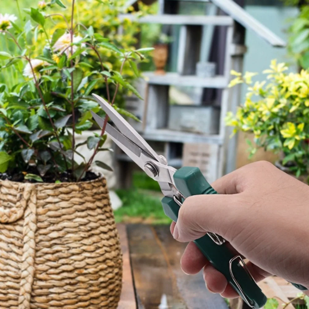 1pc 190mm Durable Bonsai Pruning Scissors, Stainless Steel Straight Blade, Sharp Durable Cutter,Garden Scissors