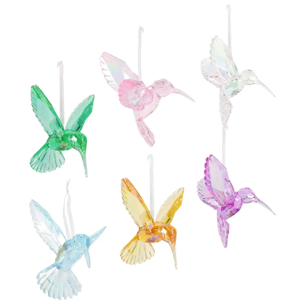 3pcs Hanging Hummingbirds nament Acrylic Birds Decoration Crystal Bird Pendant Home Decor Ceiling Party Decorations 2