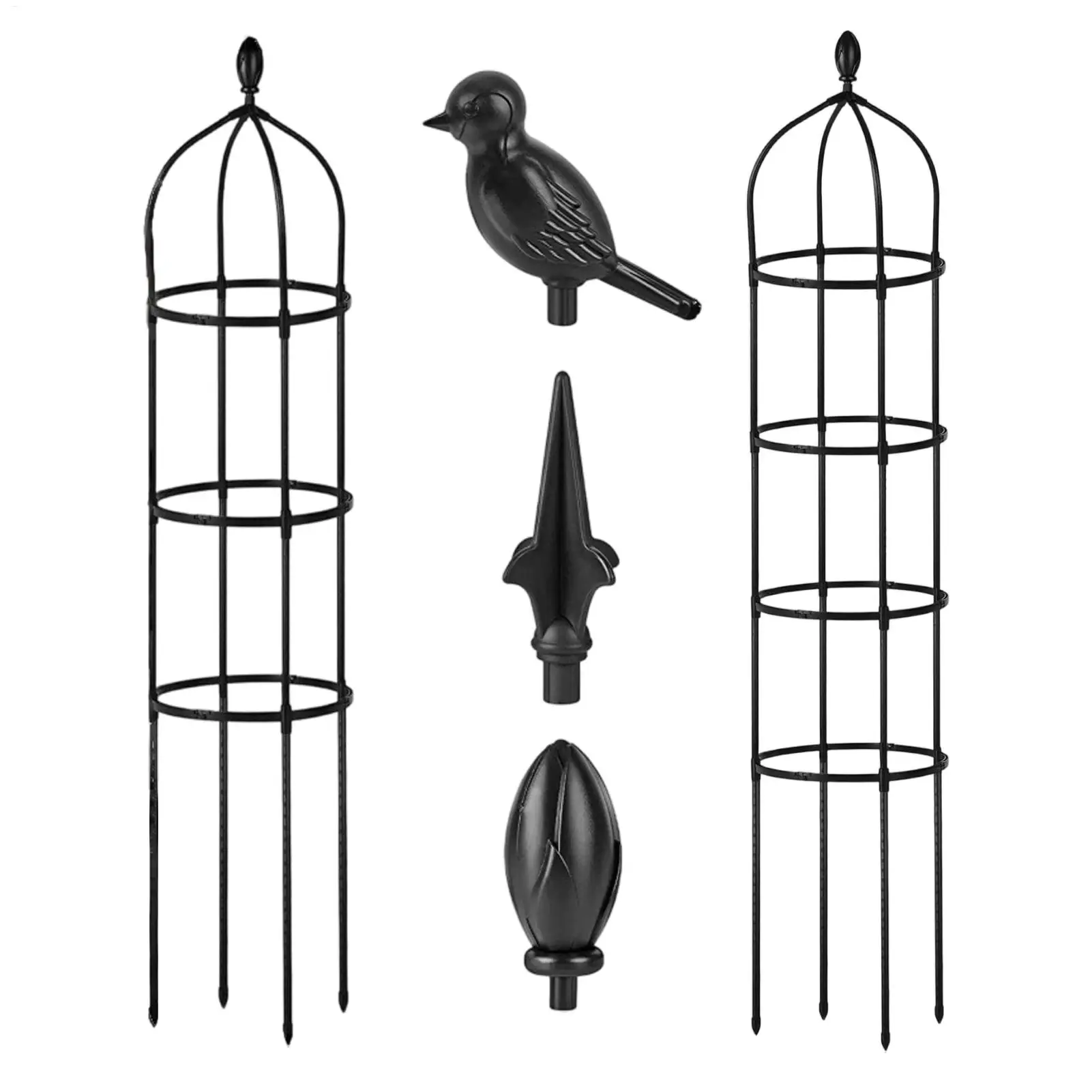 Obelisk Trellis Rustproof Climbing Plant Support Tower Rack Weather-Resistant Garden Stake for Roses Clematis Vegetables Outdoor