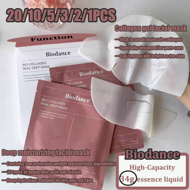 1/3/5/10PCS Bio Collagen Face Mask Moisturizing Fade Face Fine Line Lift Firm Skin Anti-Aging Brighten SkinCare Korean Cosmetics 1