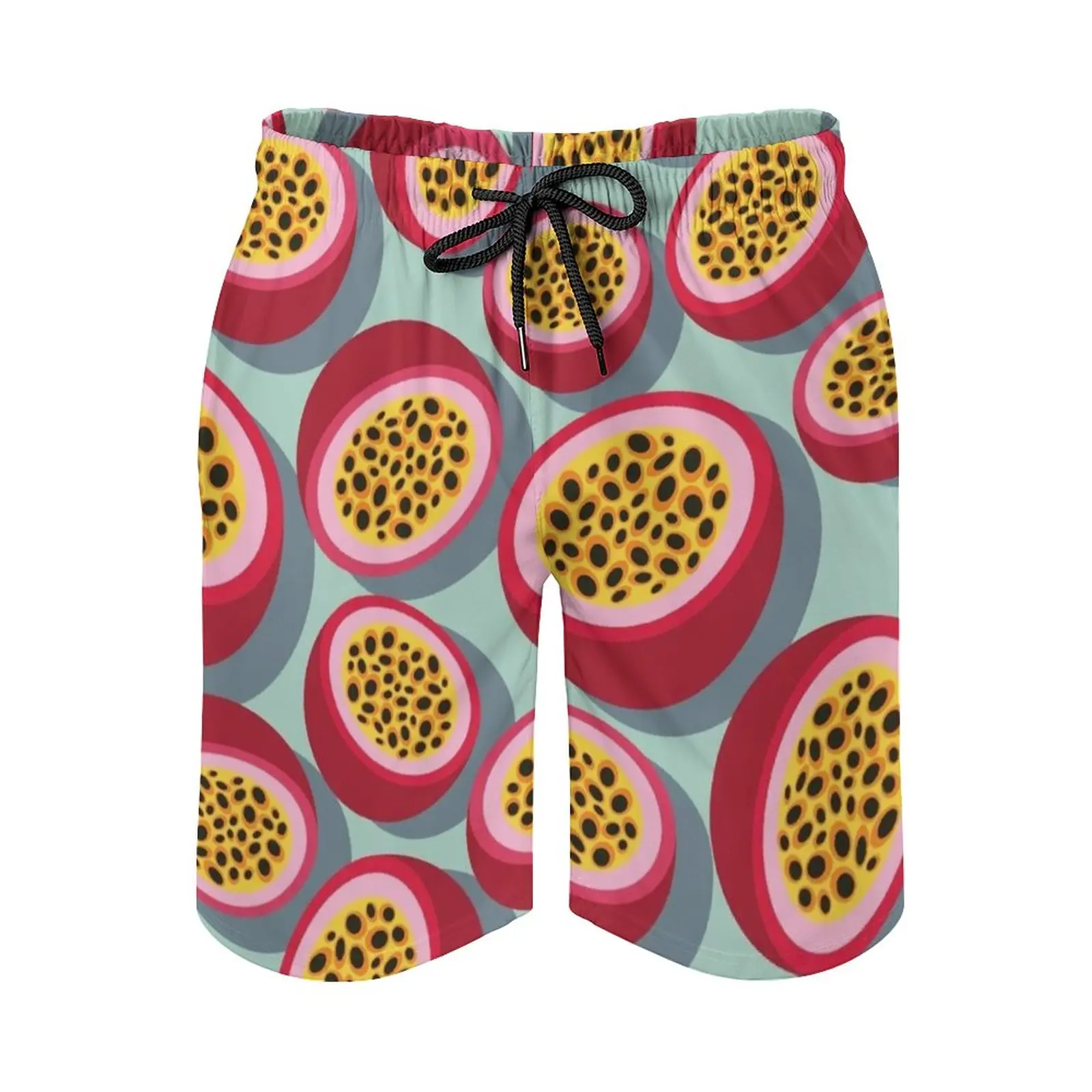 Passion Fruit Men'S Beach Shorts 3D Printing Loose Surf Board Shorts Beachwear Pattern Summer Fruit Passion Fruit Colorful