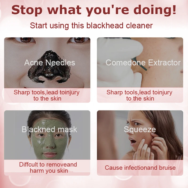 Blackhead Remover Diamond Dermabrasion Nose Vacuum Pore Cleanser Acne Pimple Suction Extractor USB Rechargeable Skin Care Tool 5