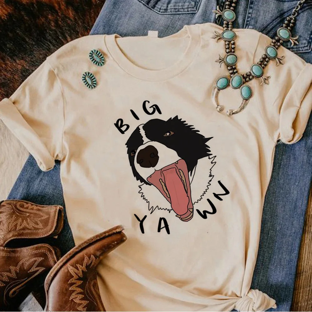 

Border Collie t-shirts women Y2K streetwear t-shirts girl manga clothing