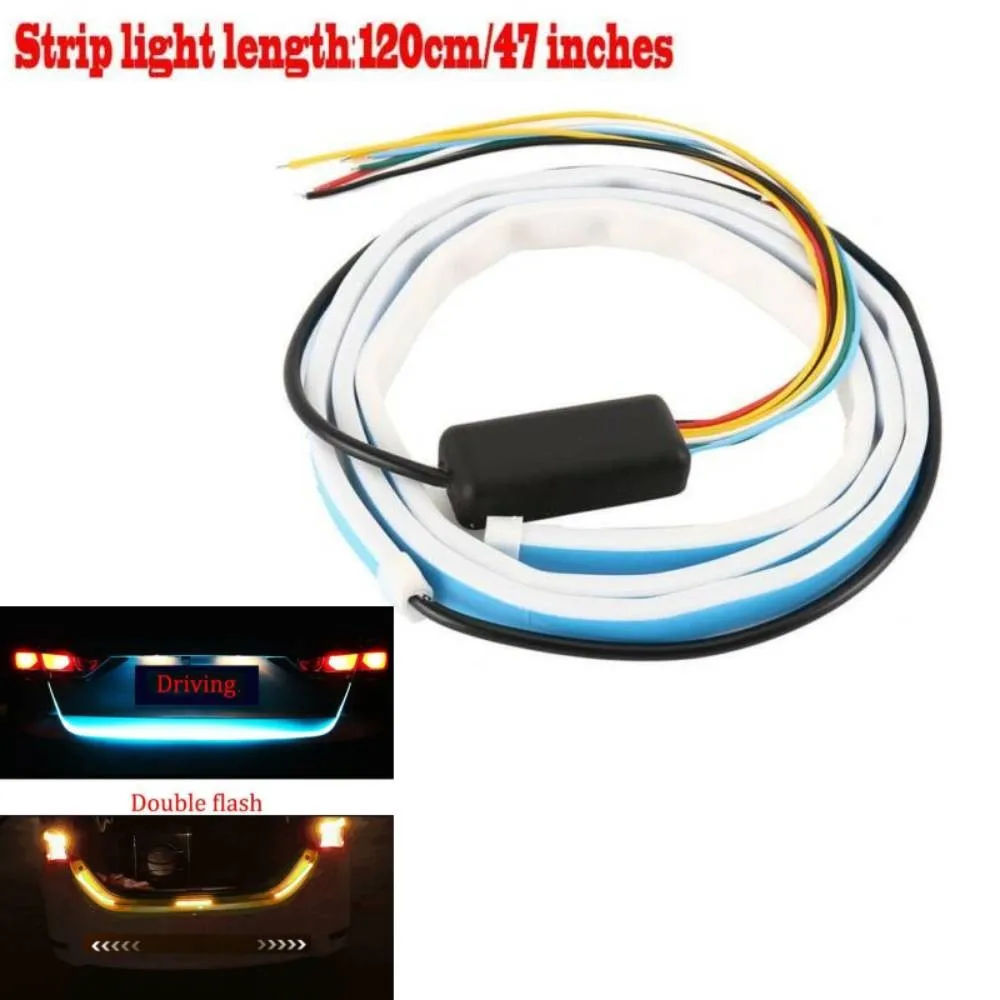 

120cm 12V LED Car Light Lamp Fluid LED Strip Flexible Auto Interior Decorative Atmosphere Wire Strip Cold LED Light Turn Signal